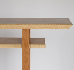 Classic Conosle table in tiger maple with cherry- a lovely narrow conosle table, vanity table or hall tabl